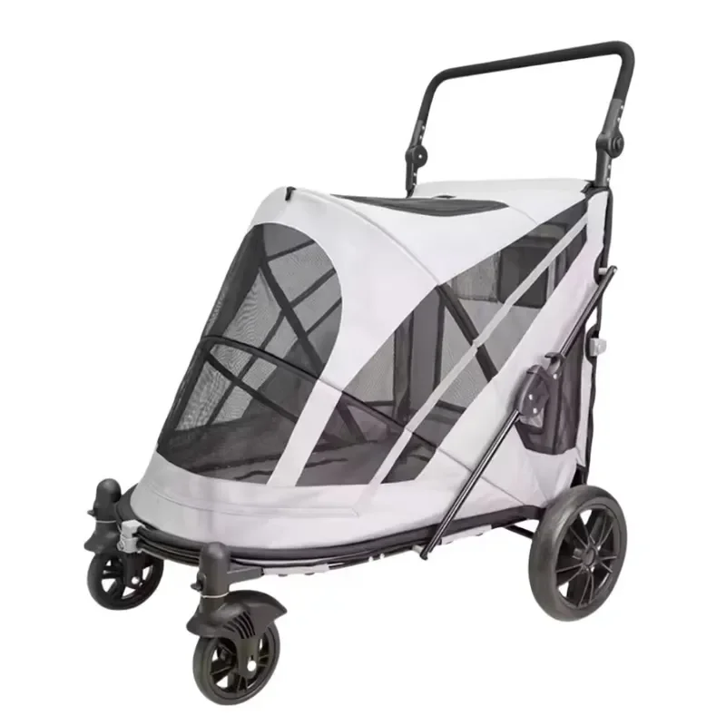 Outdoor Wagon Foldable Large Capacity Oxford Fabric for Medium Dog 4 Wheels Removable Carrier 3 in 1 Pet Stroller