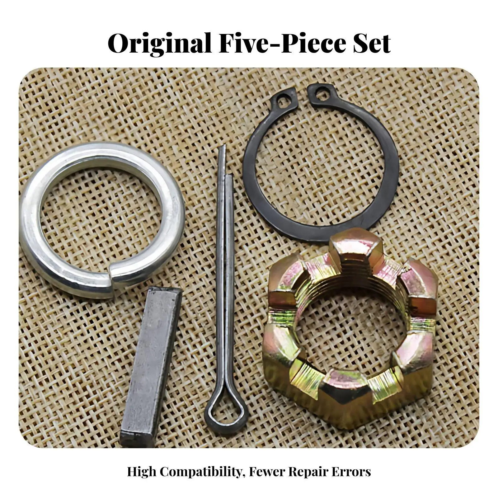 Axle Nut Retainer Castle Nut Pin Kit for Electric Tricycle Rear Axle Replacement 6205 Metal Fastener Set