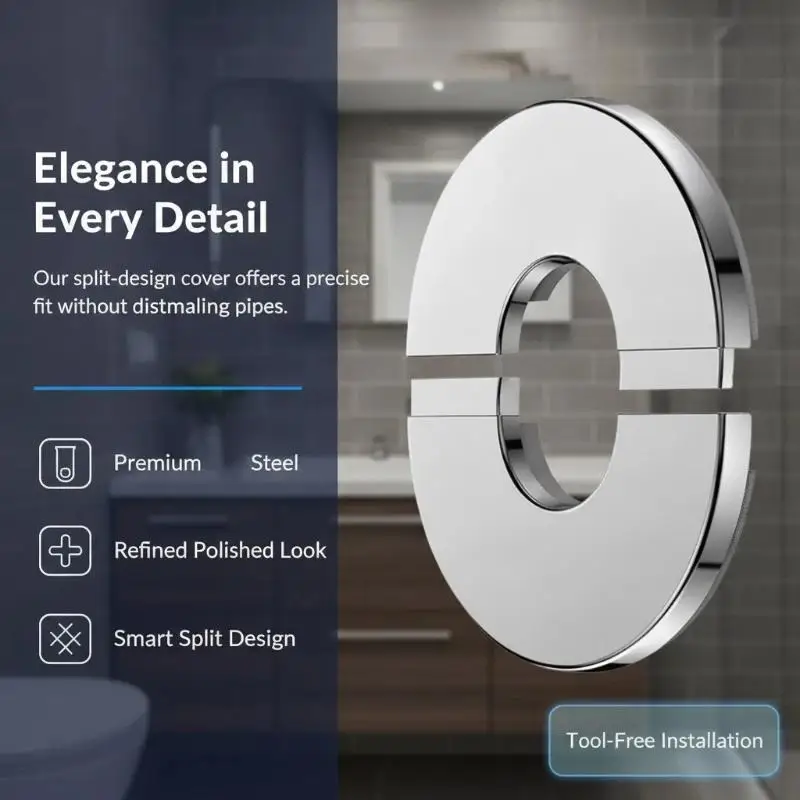 Self-Adhesive Stainless Steel Faucet Decorative Cover Easy to Clean Chrome Finish for Kids Bathroom Shower Daily Home Use