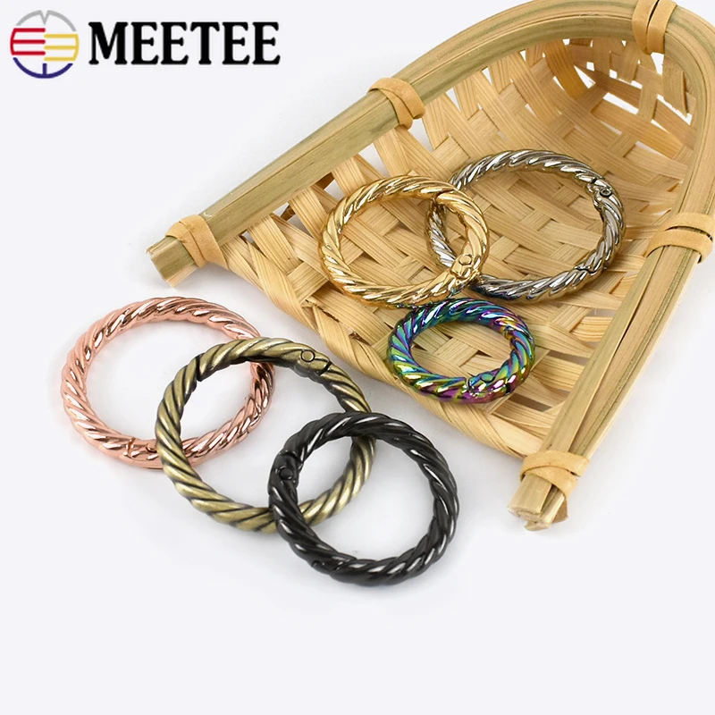 10Pcs Meetee 20-38mm Metal Buckle Spring Snap O Ring Bag Strap Keychain Clip Connector Hook Trigger Clasp Handbag Hardware Craft - Image 2