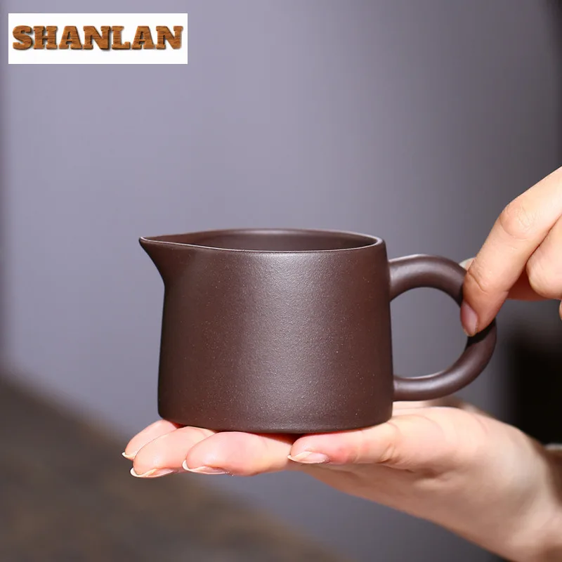 120 مللي Yixing خام الأرجواني الطين أنبوب مستقيم صغير إبريق الشاي صب الشاي تشا هاي موزع العدالة كوب معرض القدح تشا لوازم #3