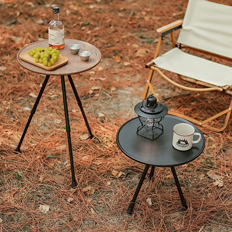 Table Ronde Pliante en Alliage d'Aluminium, Équipement de Voyage Portable, Levable, pour l'Extérieur, le Camping, la Conduite Autonome, Nouveau