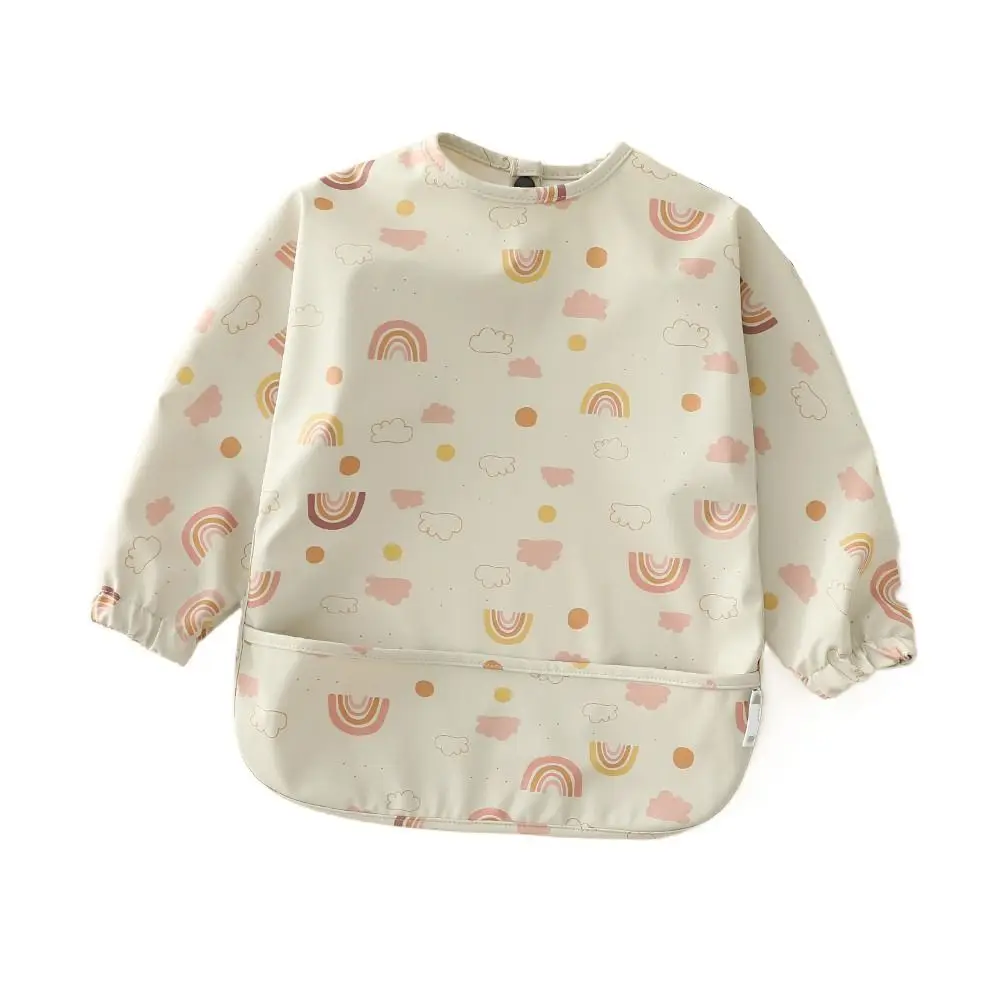 

Machine Washable Mess Proof Baby Bib Full Sleeve Adjustable Bib Outfit Waterproof 6-54 Months Full Coverage Apron Eating
