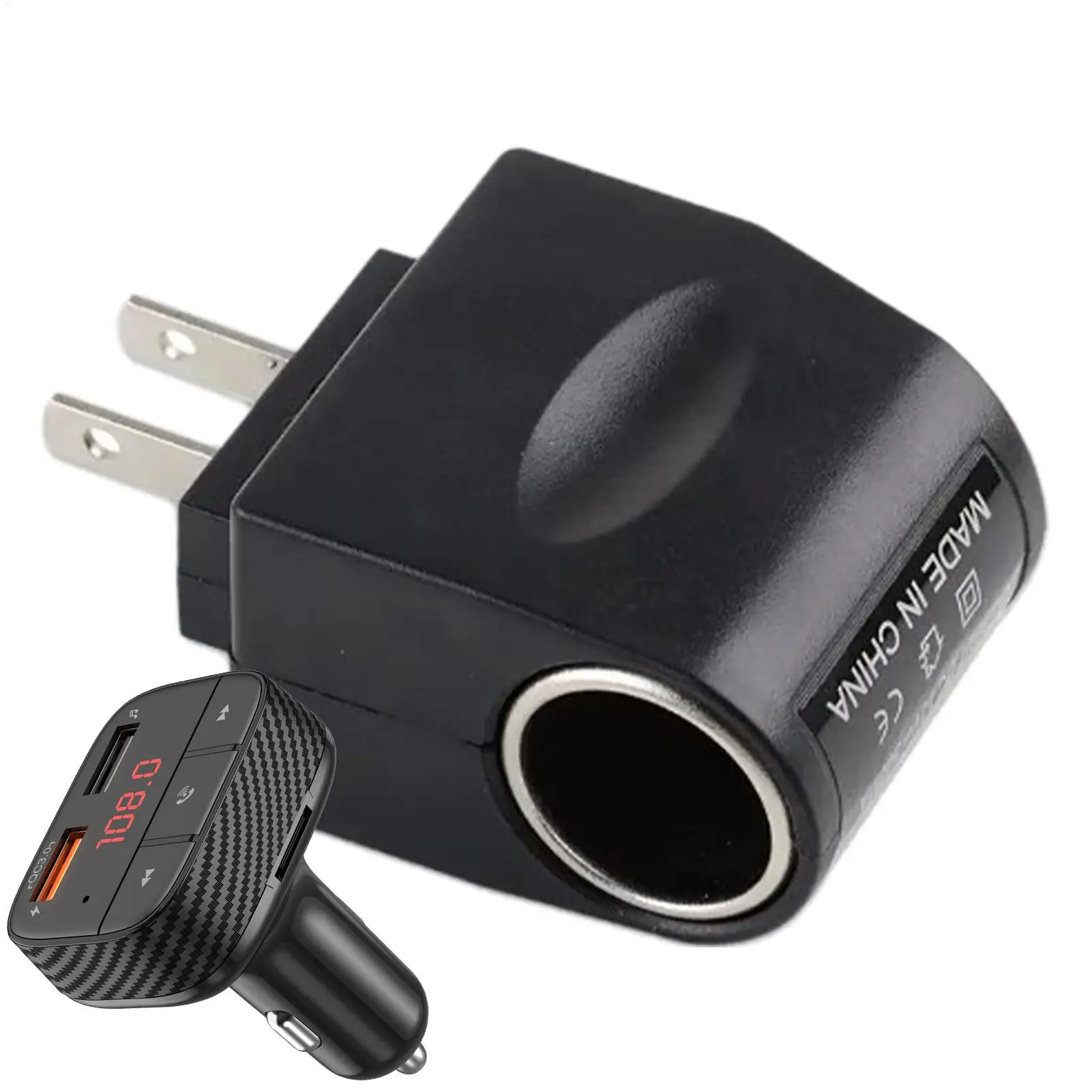 220V AC To 12V DC Car Charger Converter, Lighters Plug Adapter With LED Indicator For Car Fan Phone Dashboard Cam
