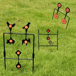 Air Rifle 6 Plates Steel Target With Orange Stickers