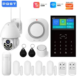 WiFi GSM Alarm System Home Security Works with Tuya Smart App Control Wireless Burglar Alarm Works with Alexa