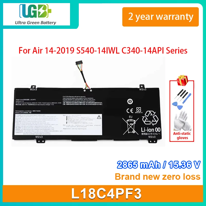 

UGB New L18C4PF3 L18M4PF4 Laptop Battery For Lenovo Xiaoxin Air14-2019 IdeaPad S540-14IWL C340-14API S550-14-API/ARE C340-14IWL