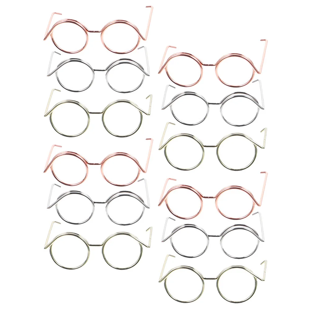 

12 Pcs Glasses Eye for Dress up Accessories Set Decor Supply Crafts Copper Wire Sunglasses Rimmed Gnomes