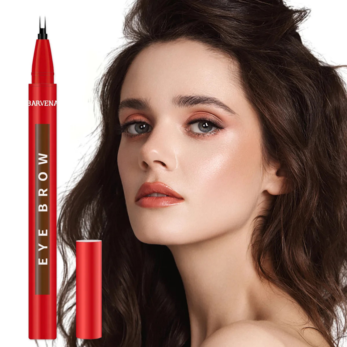 Lápis de sobrancelha e delineador 2 em 1, contorno de sobrancelha selvagem suave de seda, estilo versátil popular, caneta modeladora de sobrancelha