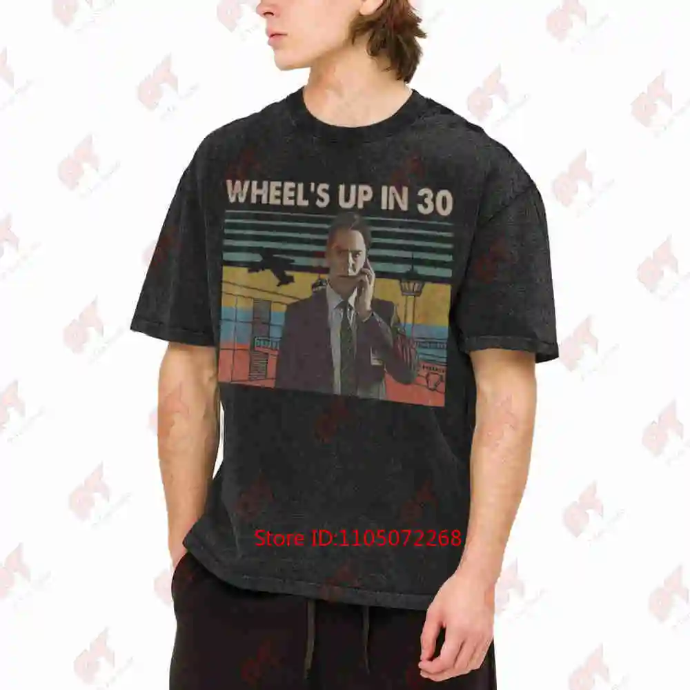 Wheels Up In 30 Vintage Criminal Minds Fan Movie Spencer Reid Vintage Washed Tee Pure Cotton T-Shirt