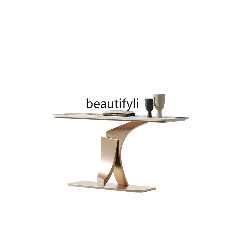 

Light Luxury Console Table Villa Hotel Modern Minimalist Doorway Shelf Aisle Curio Cabinet Pieces Table