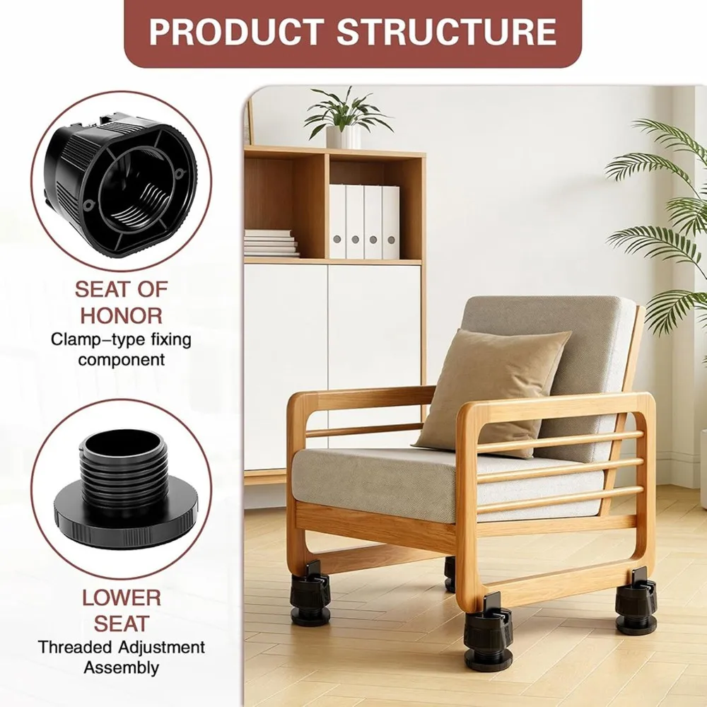 FYBL-4Pcs Adjustable Furniture Risers (2.36