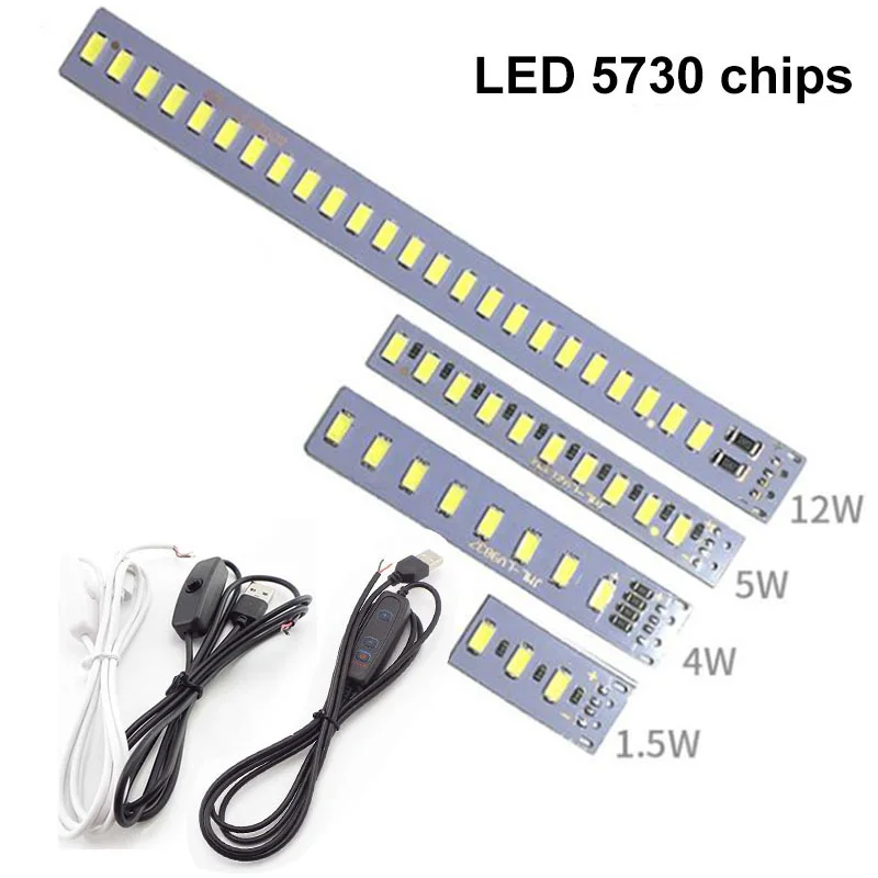 1.5w 5w 12 dc 5v usb pode ser escurecido led chips branco quente fonte de luz grânulo superfície lâmpada substituição smd 5730 lâmpada iluminação t1