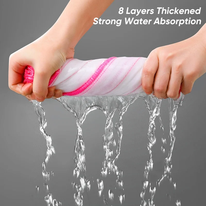 8 Layers Cotton Dishcloth Super Absorbent Kitchen Towels Non-stick Oil Reusable Cleaning Cloth 28*28cm