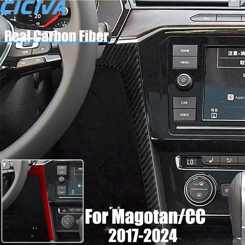 Real Carbon Fiber Car Accessories Speedometer Surround Cover Soft Sticker For Volkswagen Magotan/CC 2017 2018 19 20 21 22 23 24