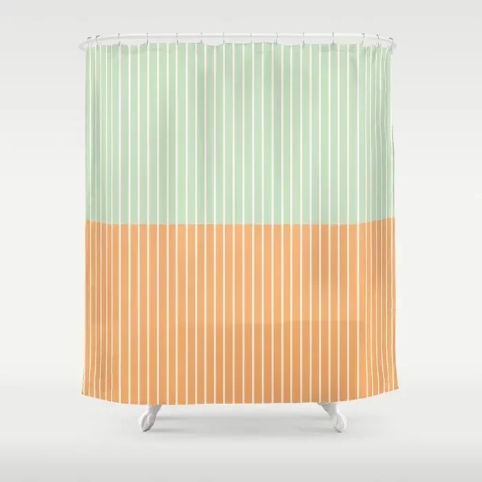 Modern Striped Shower Curtain Bathroom Shower Curtain Liner Waterproof Fabric for Master Bath Decor