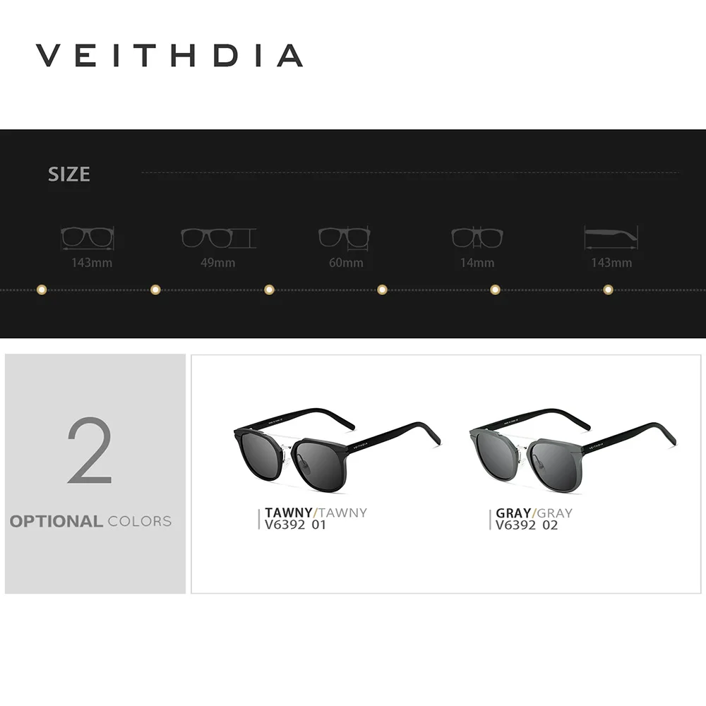 VEITHDIA نظارات واقية مستقطبة مقاومة للأشعة فوق البنفسجية إطار من الألومنيوم والمغنيسيوم نظارات شمسية رياضية خارجية للرجال والنساء FH06392 #4