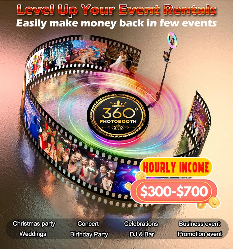 Usa Warehouse Dropshipping Slow Motion Video 360 Spinner 360 Degree Photo Booth