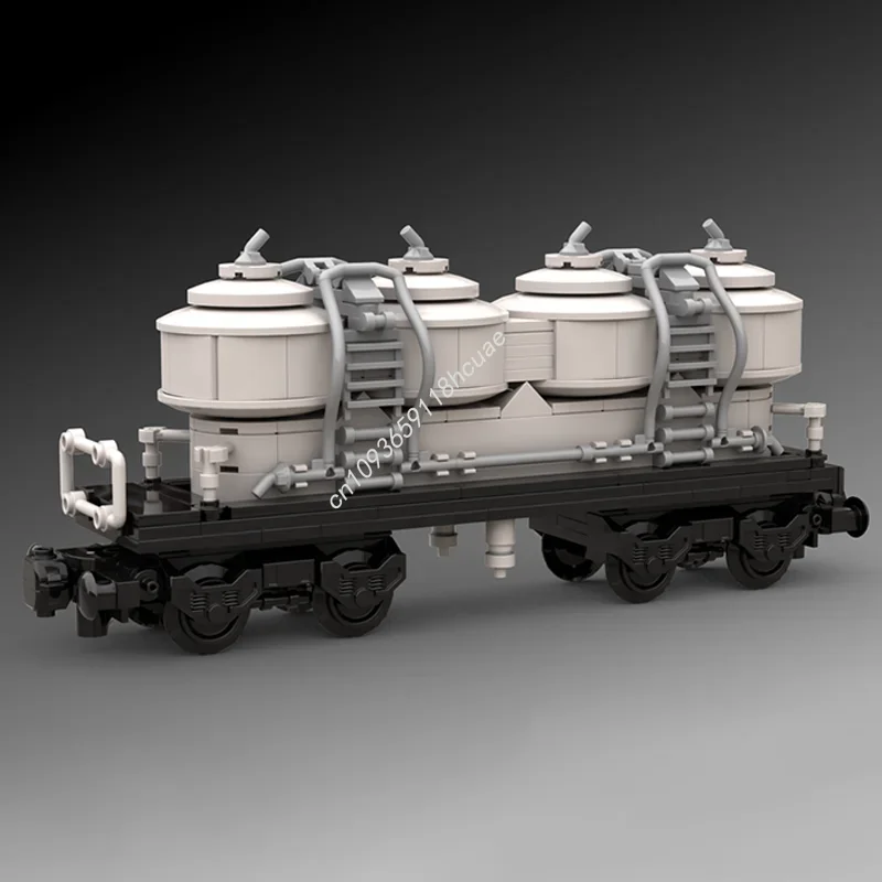 

399PCS MOC Transporter Nice Little Dust Wagon With 4 Seperate Containers In White Train Model Building Blocks Stacking Bricks