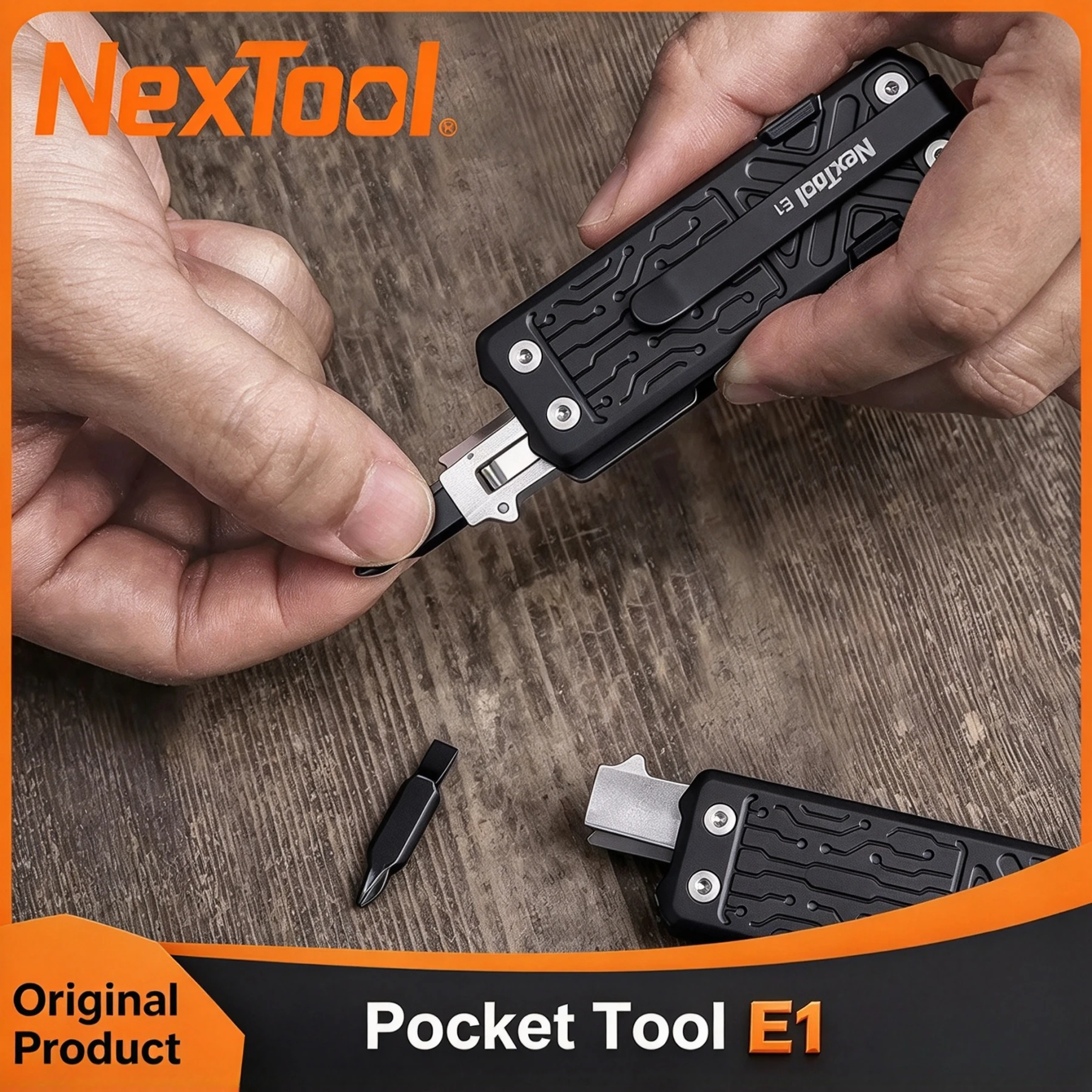 NexTool Pocket Tool E1 10 In 1 Multi-tool with Replaceable Blade Mini Multi Tool for EDC Carry Engraving Cutting Repair
