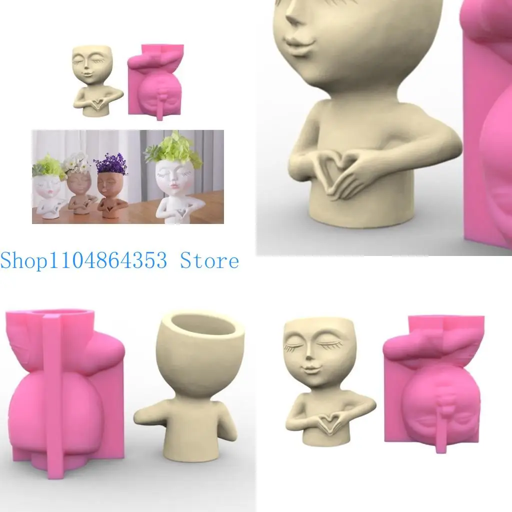 

652f Love Girl Flower Pot Силиконовая плесень эпоксидная смоля.