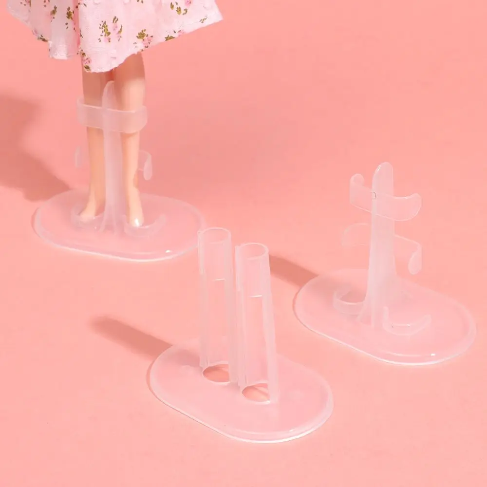 5pcs/set Kids Transparent Plastic Doll Stand Display Holder For Dolls Stands Doll Accessories Doll Support Leg Holders