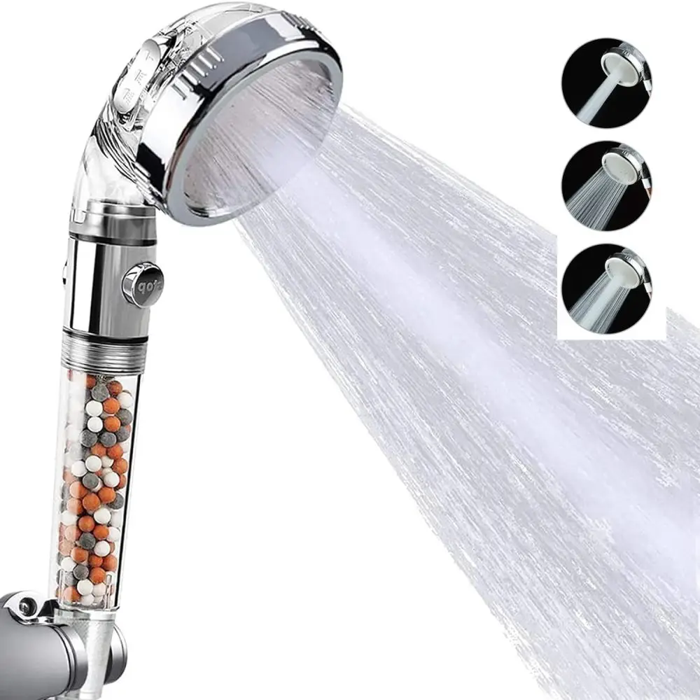 New 3 Modes adjustable nozzle Booster handheld bathroom shower Removable and washable anion filter shower Bathroom Accessories