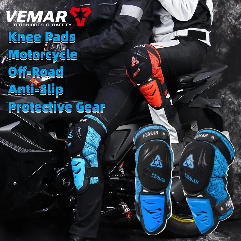VEMAR Motocross Knee Protector Off-Road Dirt Bike Riding Pads Anti-Slip Protective Gear for Men Women Motorcycle Knee Pads