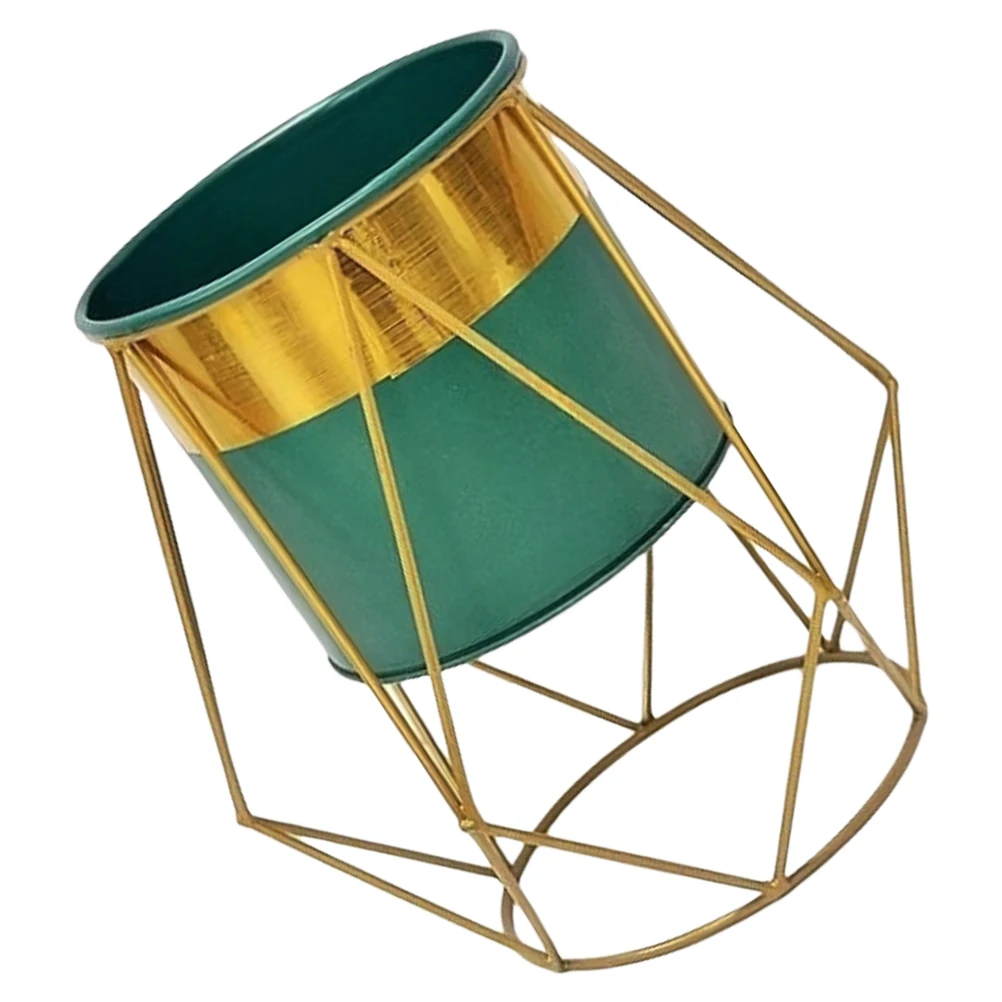 

1 set Nordic Style Small Blue Iron Flower Stand for Desk Office Succulent Planter Vase Indoor Plant Pot Balcony Container