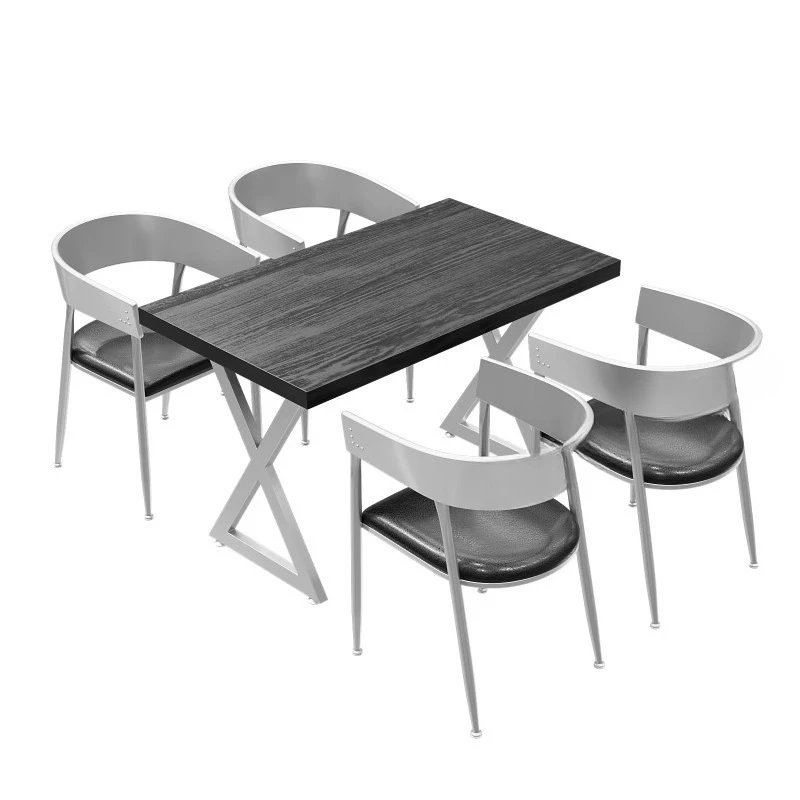 

Milk tea shop table and chair combination, commercial wrought iron deck casual table and chair