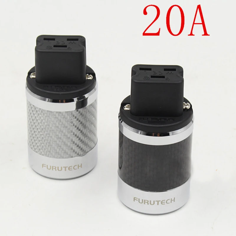 

Hi-End Furutech Carbon Fiber Rhodium Plated 20A IEC Female Plug Connector AudioPhile HIFI