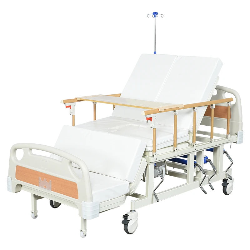 Half-reversible Multi Function Manual Adjustable Nursing Medical Hospital Bed with Toliet