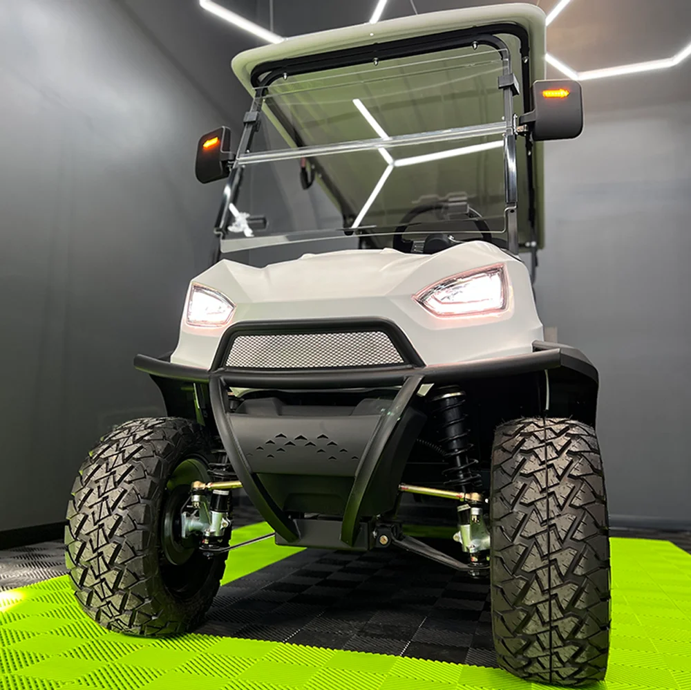 2025 أحدث 48 فولت بطارية ليثيوم سيارة جولف الكبار الألواح الشمسية بالطاقة 2 + 2 4 مقاعد على الطرق الوعرة عربة جولف كهربائية #5