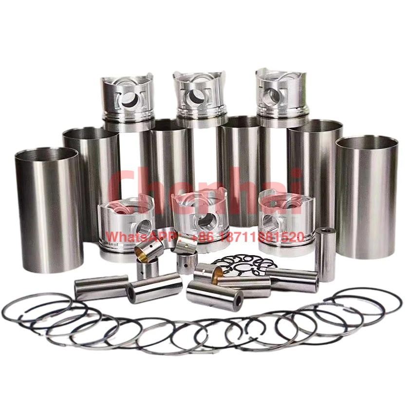 6D105  Excavator Engine Repair Overhaul Kit Piston Cylinder liner Complete Gasket kit Piston ring connecting rod