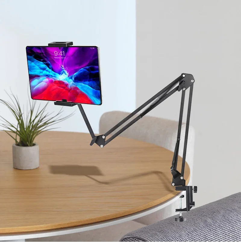 Three-section mechanical arm metal mobile phone holder bedside table ipad cantilever holder desktop video universal type