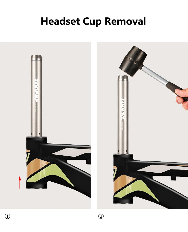 TOOPRE Fahrrad-Headset-Press-Fit-Werkzeug zum Installieren und Entfernen, halbintegrierte Lenkbox, Gabel, Krone, Abstandshalter, Unterlegscheibe, Installationsfahrer – Detail 29