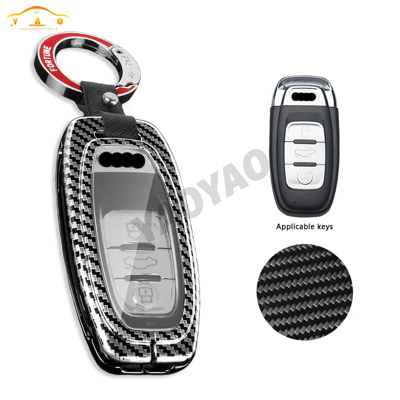 

NEW Carbon fiber PC Car Smart Key Fob Case SKin Cover for Audi A1 A3 A4 A5 A6 A7 A8 Quattro Q3 Q5 Q7 2009 2010 2011 2012 2013 20