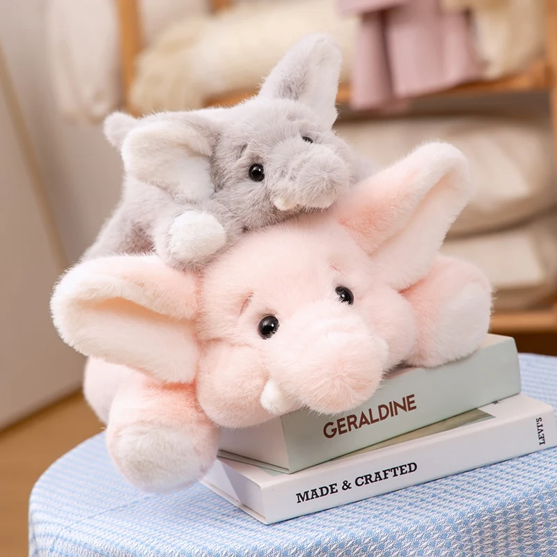 Soffice e carino stile nordico peluche elefante giocattolo adorabile elefante sdraiato placare giocattolo farcito morbido ragazze ragazzi che dormono compagno giocattolo