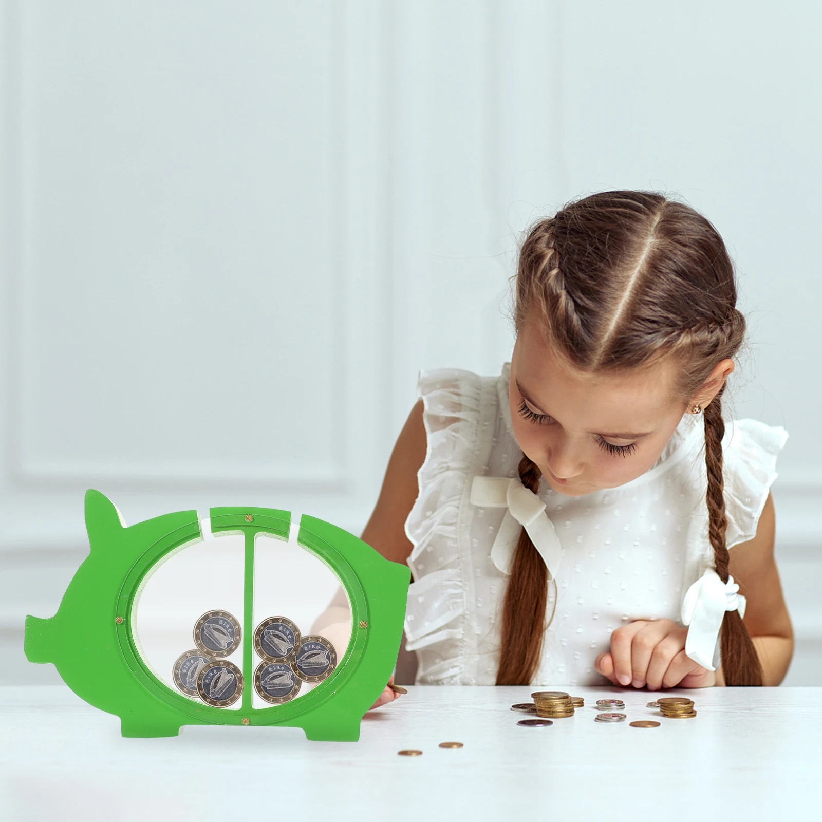 

Creative Wooden Piggy Bank for Kids Boys Girls Cute Animal Shape Money Box Storage Coin Bank Decorative Desktop Practical Gift