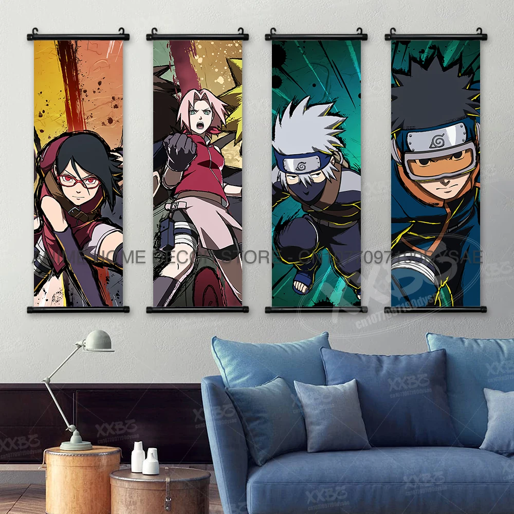 Naruto Poster Hatake Kakashi Anime Hängendes Gemälde Haruno Sakura Scrolls Bild Uchiha Itachi Wandkunst Orochimaru Home Decor – Detail 2