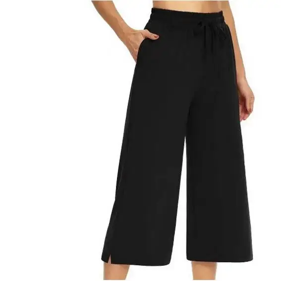 

Брюки женские с высокой талией, широкие штанины, комфортные повседневные, из полиэфирного волокна, весна 2025, для работы и повседневной носки