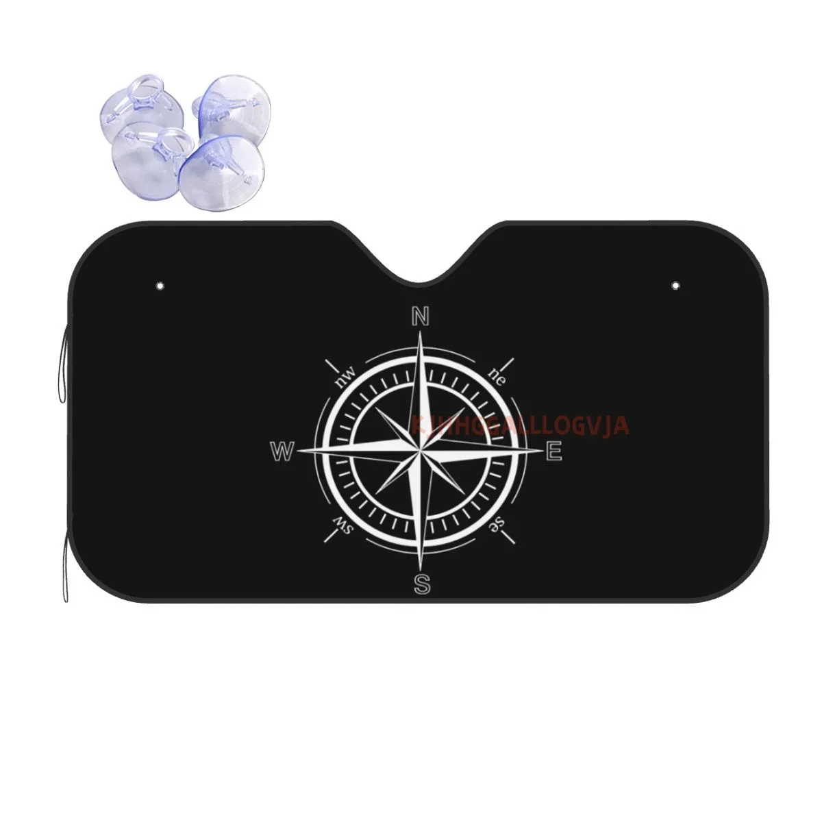 

Compass Print Car Reflective Sun Blocker Fits Small Sedans, Mini SUVs Standard Sunshade Car Accessories