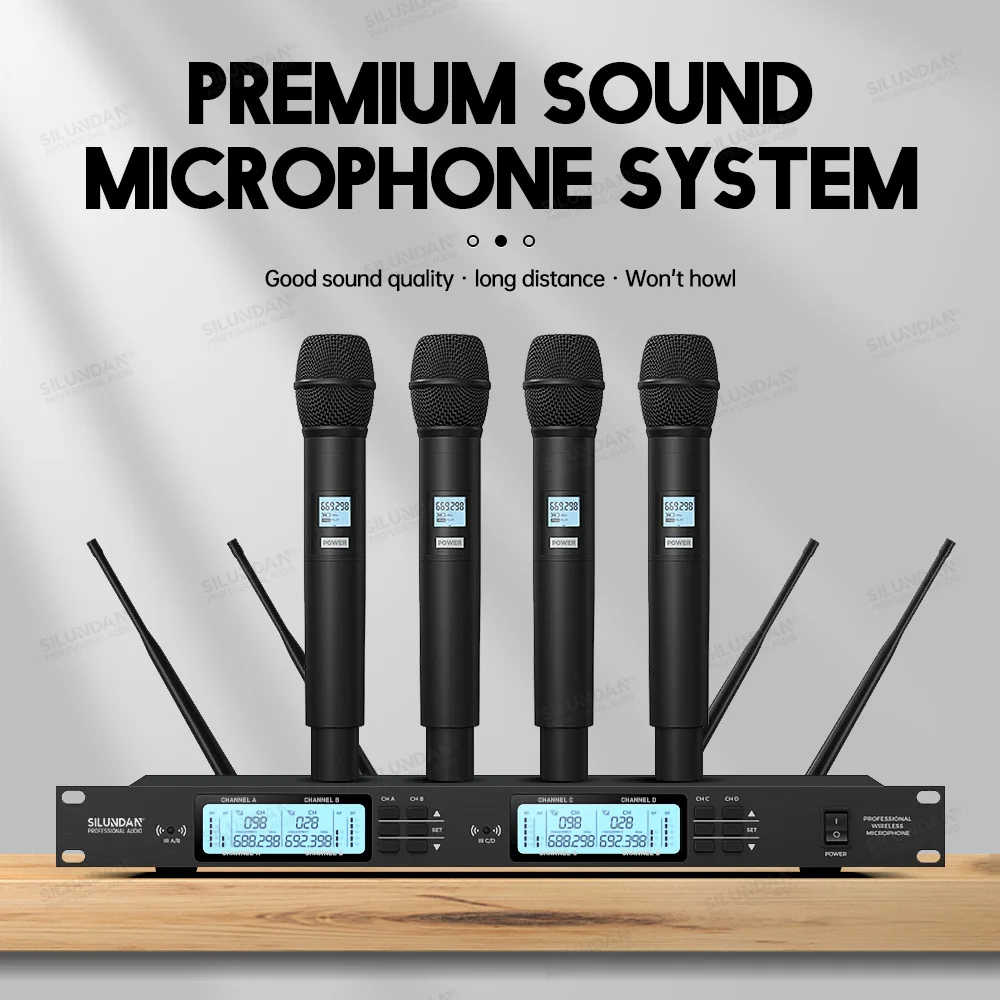 

Professional UHF 100M Distance Wireless Frequency Modulation Microphone System Handheld Lavalier Headset Karaoke Party Stage Mic