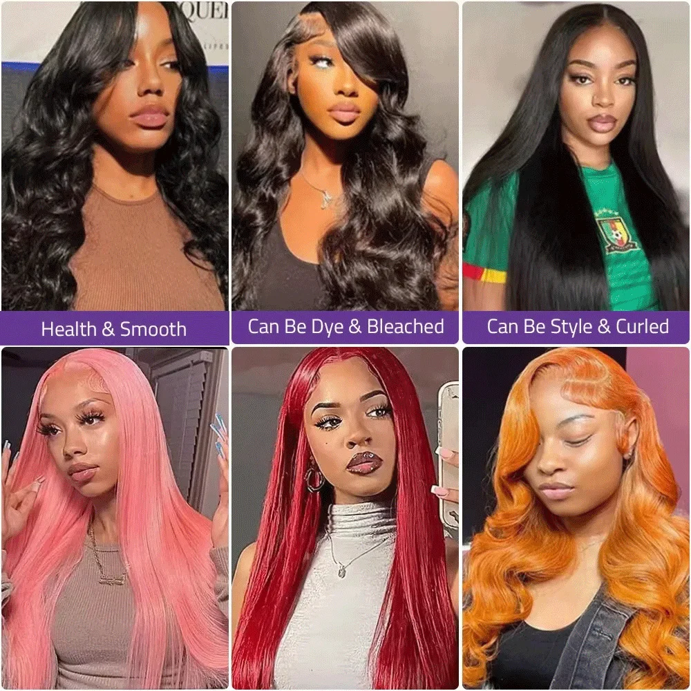 38 inch Body Wave 13x4 13x6 HD Transparante Lace Front Pruiken 200 Dichtheid 5x5 Lijmloos Klaar om te dragen Menselijk haar Pruik voor zwarte vrouwen
