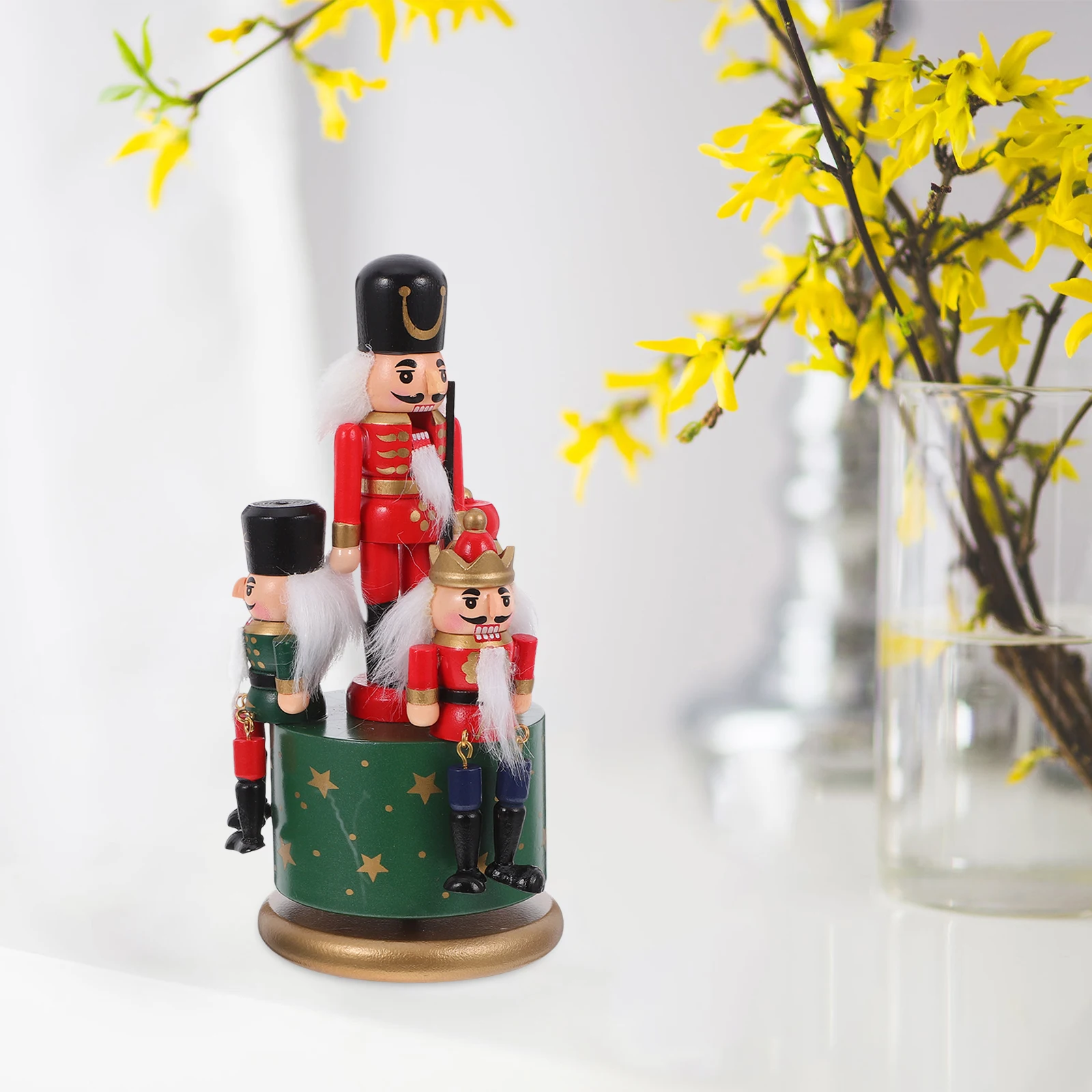 

Music Box Decoration Nutcracker Crafts Christmas Clockwork Decorations Wind up Boxes Tabletop Ornaments Figure