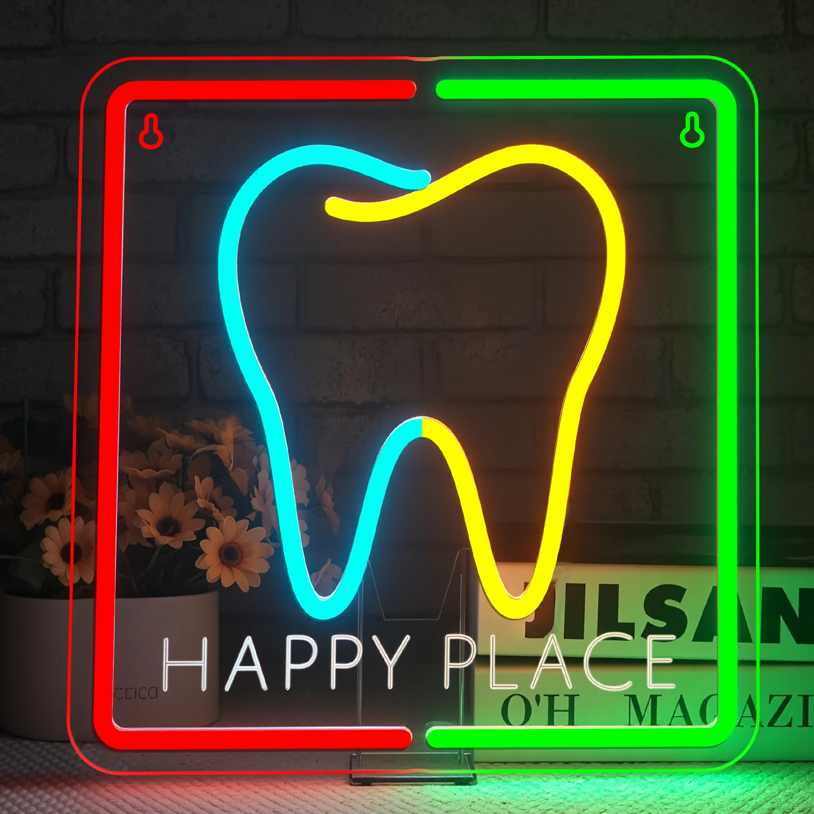 

Tooth Decor Dental Office Neon Light Sign Dimmable LED Sign Neon Signs Wall Art Decor Dentist Dental Office Decor Lights