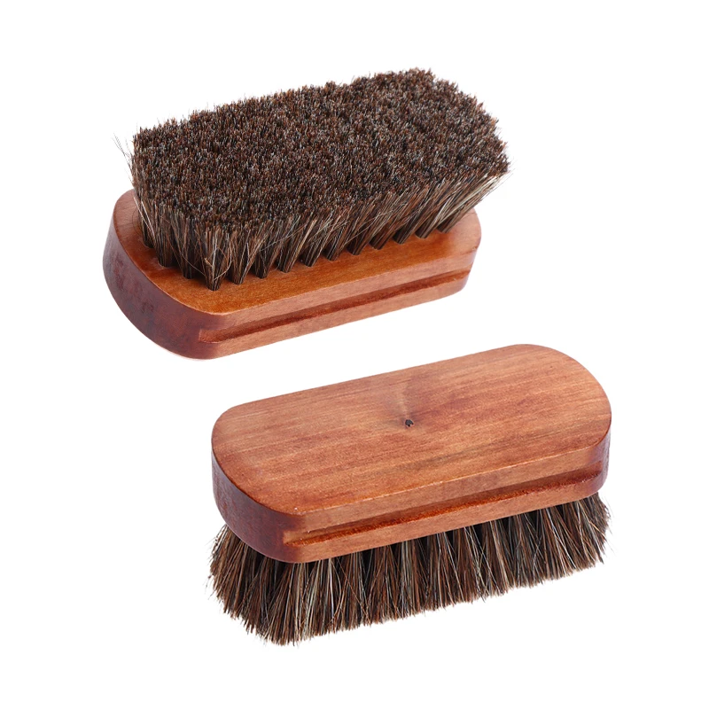 

1PCS Bag Shine Polishing Brush Horsehair Leather Textile Cleaning Brush For Shoe Wash Accessories Furniture Apparel