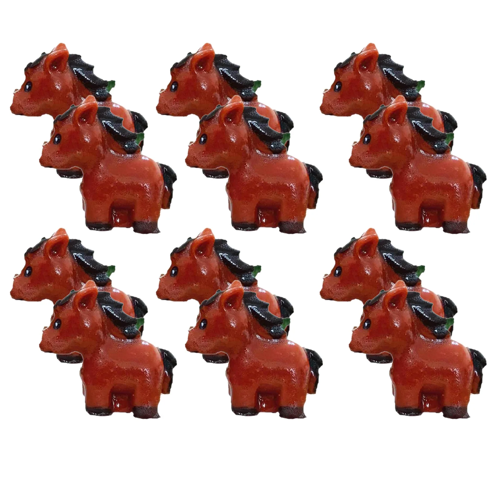 

12Pcs Mini Resin Horses Detailed Zodiac Animal Statues Year of The Horse 2026 Fairy Garden Micro Landscape Decor