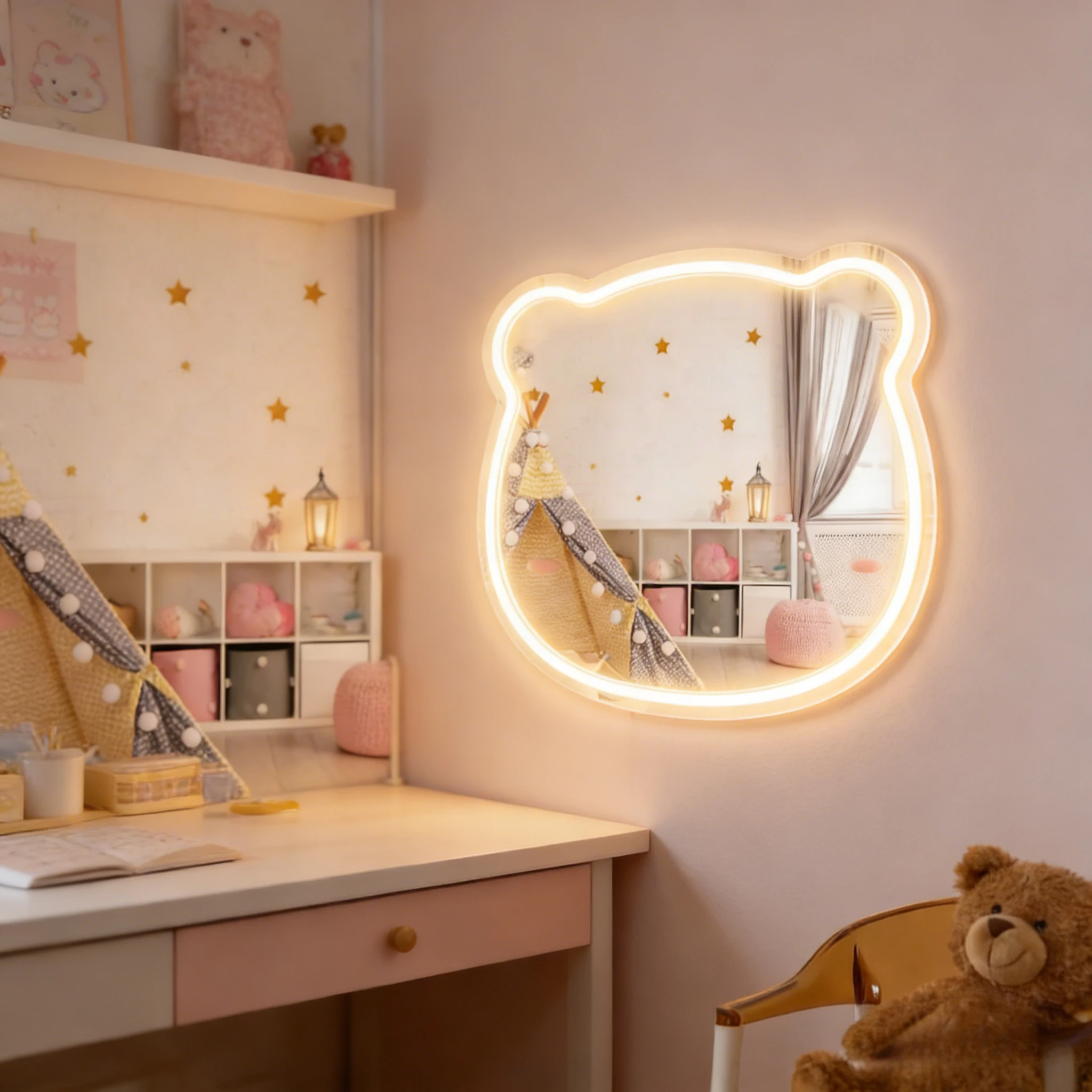 Неоновая вывеска в форме медве – обзор и цена Baby Nursery Mirror