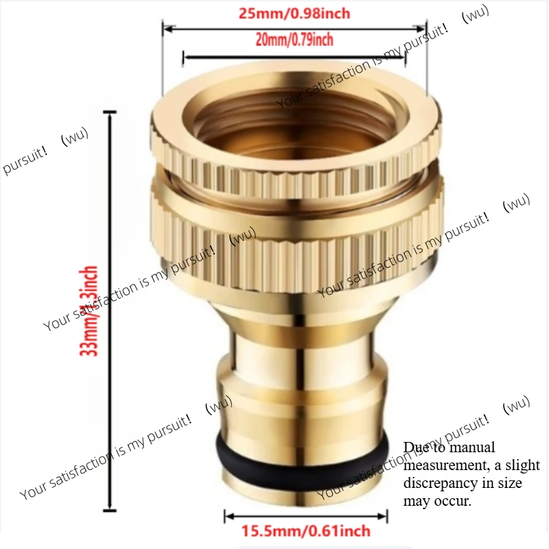Brass Garden Hose Tap Adapter 3/4" & 1/2" Threaded Faucet Quick Connector Water Pipe Fitting for Irrigation, Car Wash, Home Use 2